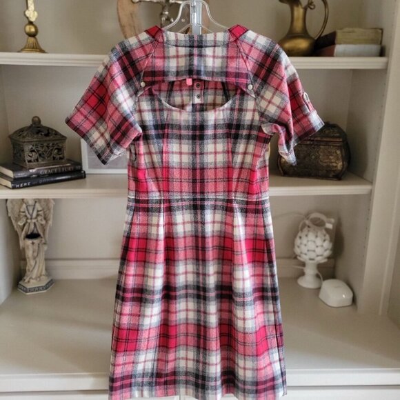 Pendleton Dress Adult Red Plaid Wool Portland Collection USA Open Back-XS - Picture 4 of 9